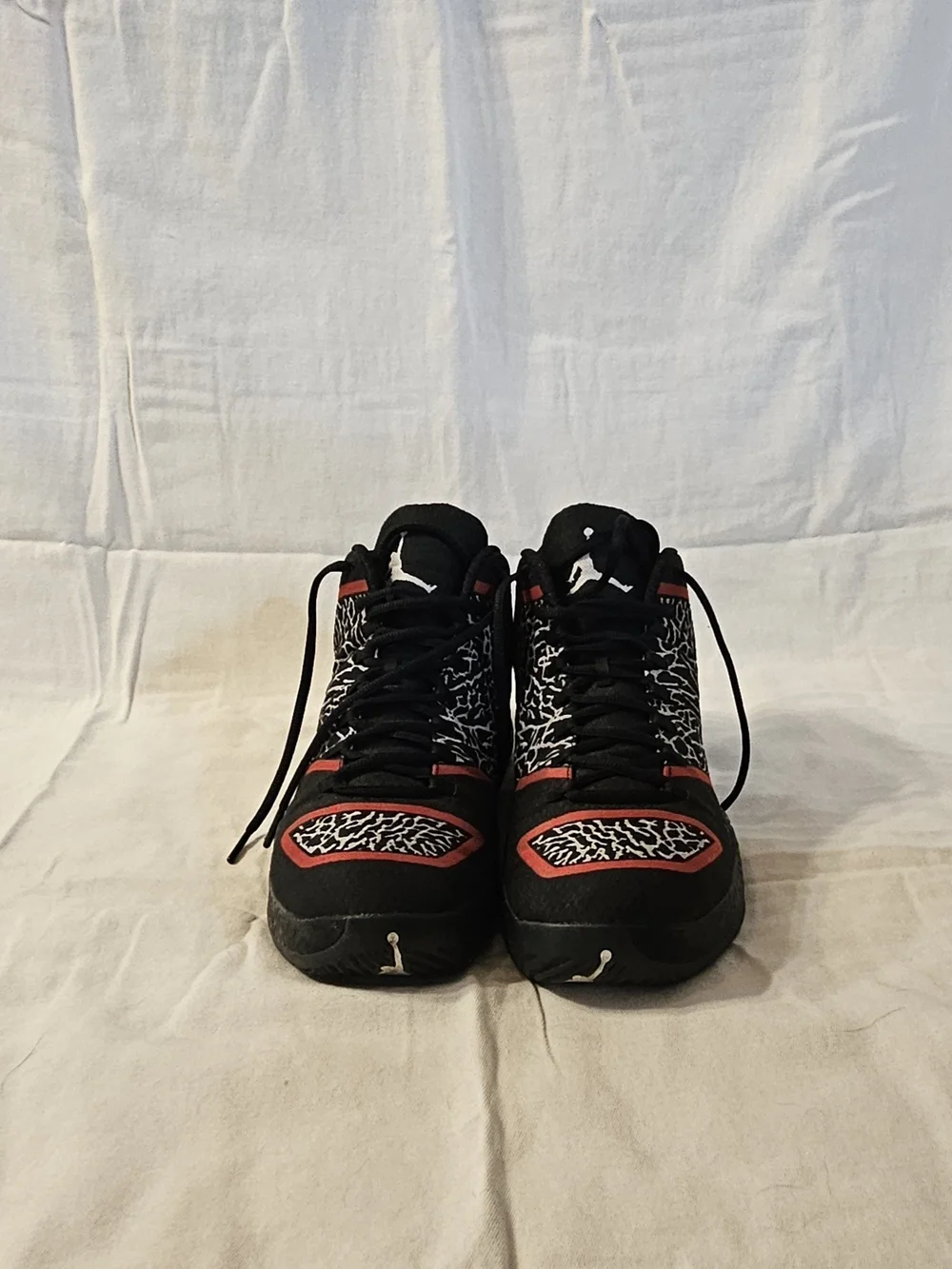 Air Jordan XX9 Men’s Black and Red Athletic Basketball Shoes with Elephant Print